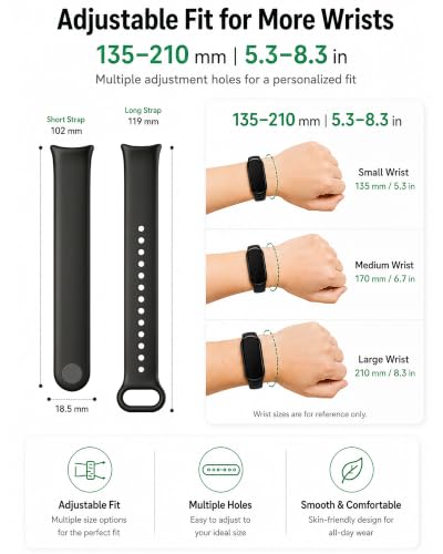 Replacement Straps for Xiaomi Smart Band 10/9/8 - 3-Pack TPU (Black, Dark Grey, Navy Blue)