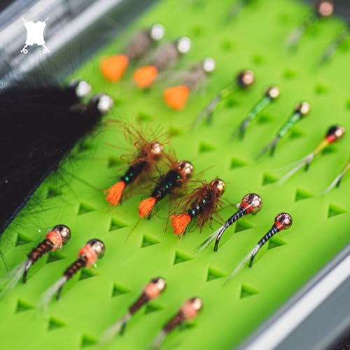Euro Nymphing Fly Assortment with Tungsten Beads | 30 Flies for Trout Fishing
