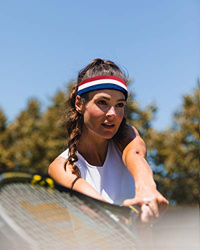 Moisture-Wicking Athletic Sweatband - Red, White & Blue