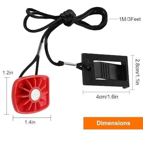 Universal Magnetic Treadmill Safety Key - Replacement Power Switch - Black