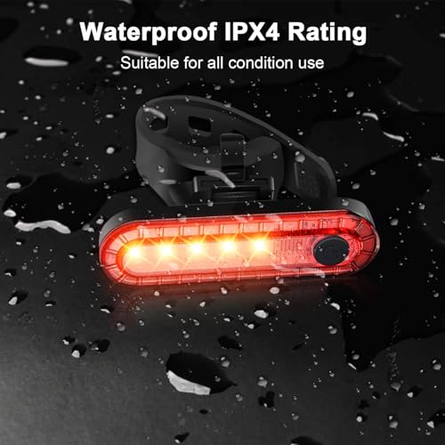 Rechargeable 5-LED Bicycle Tail Light with 4 Modes