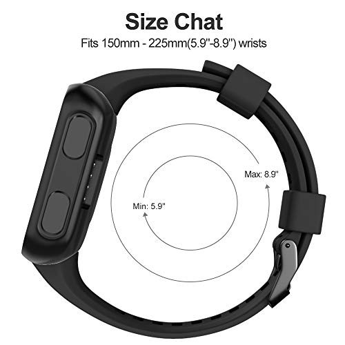 Silicone Replacement Band for Garmin Forerunner 35 - Black