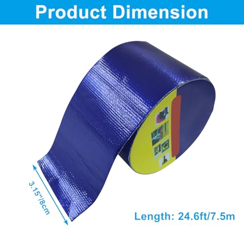 Heavy-Duty Waterproof Repair Tape - 3 Inch x 24.6FT, Blue