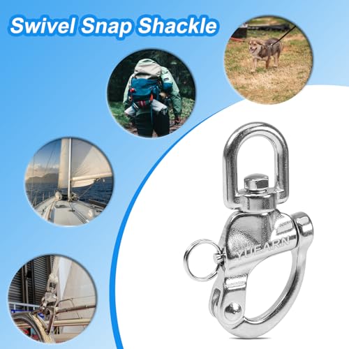 316 Stainless Steel Quick Release Snap Shackle - 2 Pcs, 2.75"