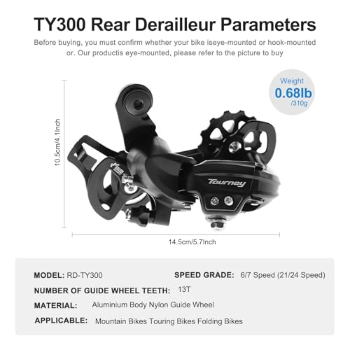 RD-TY300 6/7 Speed Rear Derailleur for Mountain & Road Bikes