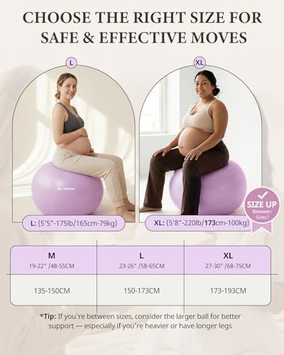 Pregnancy Ball for Daily Comfort & Labor - Lavender, L (23-26IN)