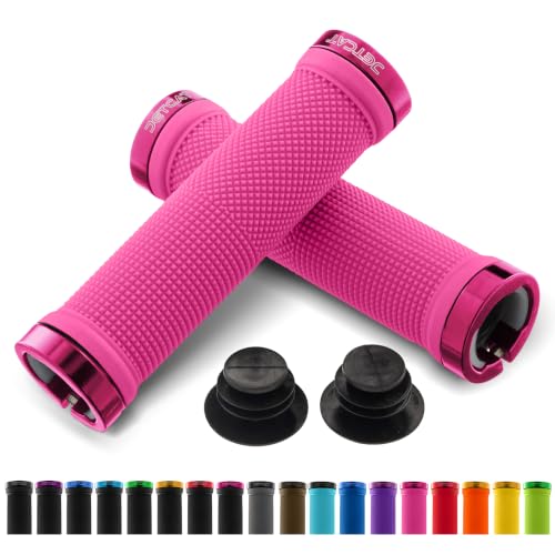 JETCAT Pink Lock-On Bicycle Handlebar Grips 130mm x 22mm for MTB, E-Bike & Scooter