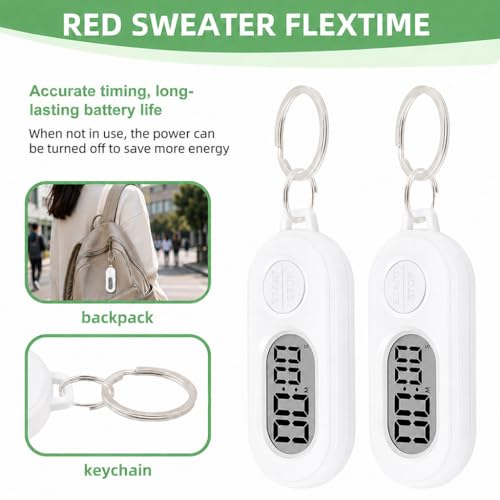 Mini Digital Keychain Timer - 2 Pack Countdown Stopwatch