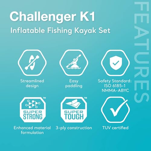 Inflatable Kayak for 1 Person - Includes Paddles & Pump