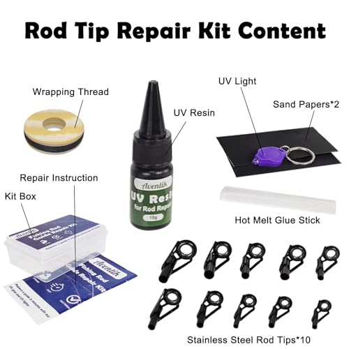 Fishing Rod Tip Repair Kit with UV Adhesive - UV Tip Repair Kit