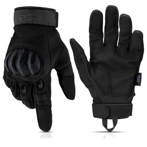 Hard Knuckle Touchscreen Utility Gloves - Impact Protection, Breathable, Large