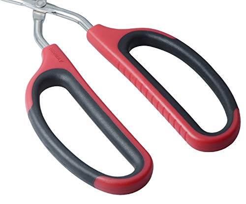 16-Inch Stainless Steel Scissor Tongs - Red