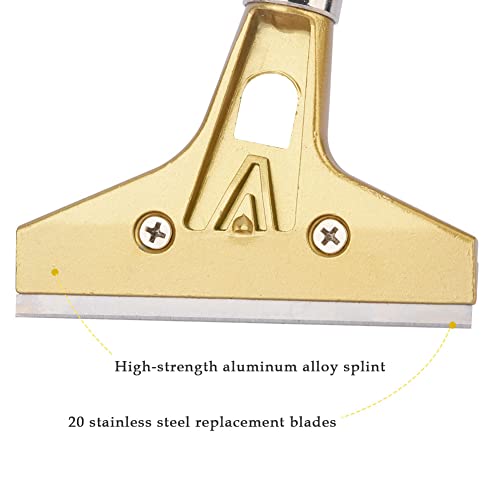 Sets Professional Cleaning Scraper, 4inch Razor Blade Home Long Handle Cleaning Scraper for Glass Clean, Paint and Old Label,Decal Sticker Remover, Stove Top Scraper Tool(Stainless Steel)