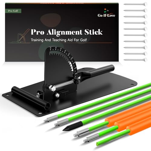 Golf Alignment Sticks Holder with Padding - Green Training Aid
