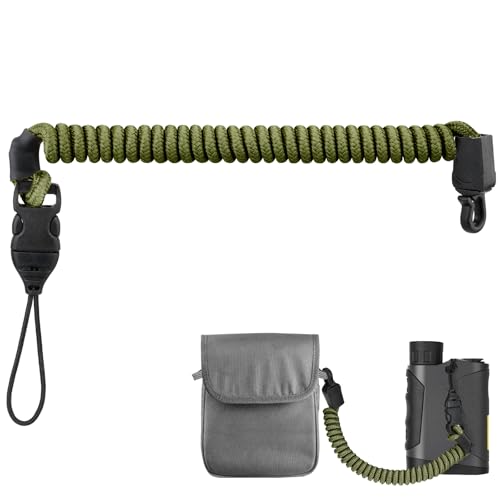 Retractable Rangefinder Tether - Short Army Green Elastic Lanyard