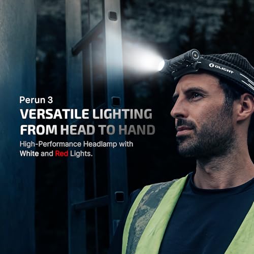 Rechargeable Headlamp with Red Light - 3000 Lumens, Waterproof, Black