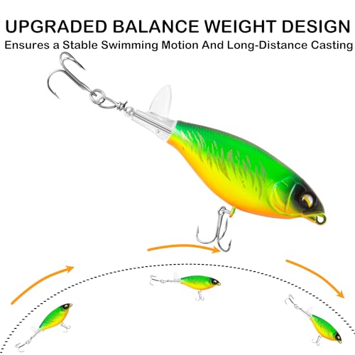 Topwater Propeller Fishing Lures - 5 Pcs 0.2oz Medium Set