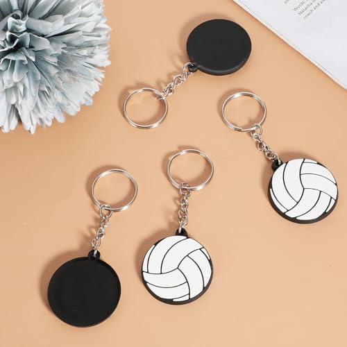 Volleyball Keychain Set - 10 Pcs PVC Key Chains with Metal Ring