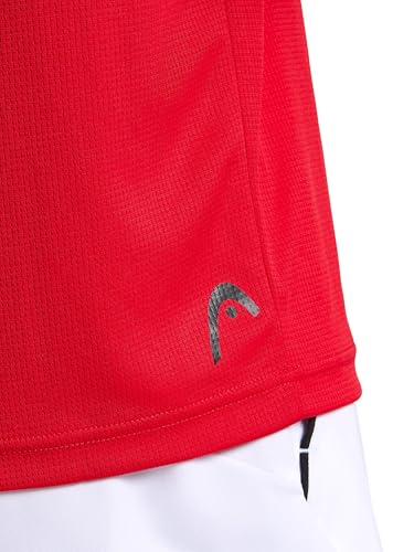 Head Flex Raglan Crewneck T‑Shirt for Men, Standard Fit, Lightweight Mesh – True Red (Medium)