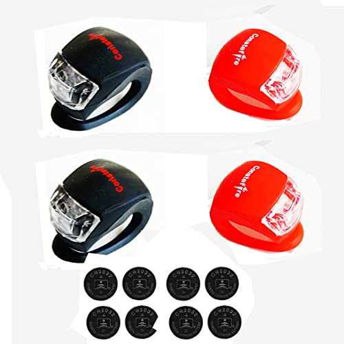LED Bicycle Light Set - Front & Rear Waterproof Bike Lights, 4 Pack