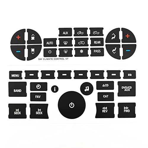 Dash Button Repair Kit Stickers for GM Vehicles - AC19 + Radio20