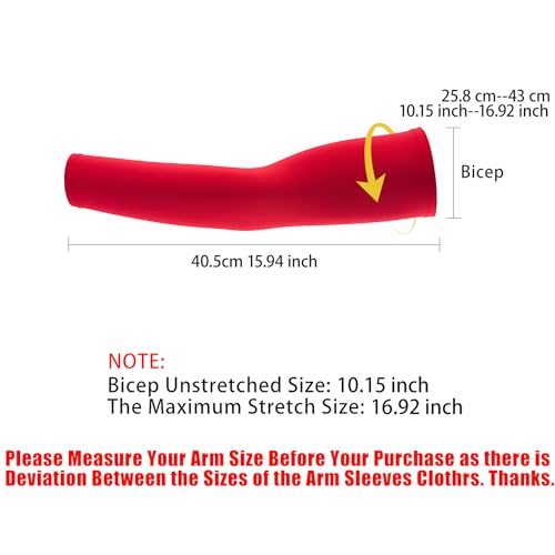 UV Block Cool Arm Sleeve - Red Cycling Sun Protection