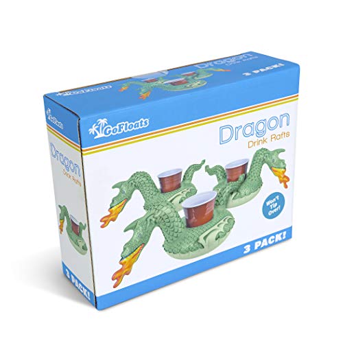 Fire Dragon Inflatable Drink Holders - 3 Pack for Pool & Hot Tub
