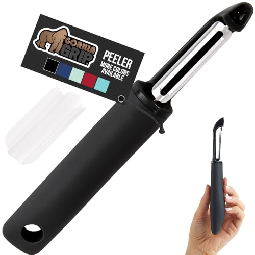 GORILLA GRIP® Patented BPA-Free Vegetable and Potato Peeler, Black