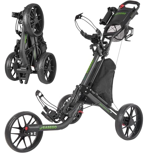 Golf Push Cart with Phone Holder & Cup Holder - 31 Inch Black