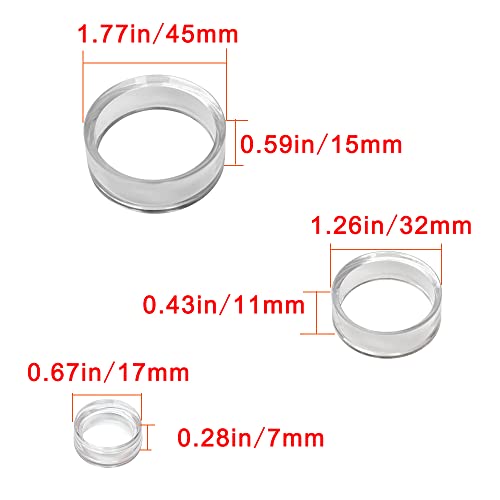 48 Pcs Clear Acrylic Ball Display Stands for Sports Collectibles, Spheres & Marbles — Round Ring Holder Set (Small, Medium, Large) – TERDEWE