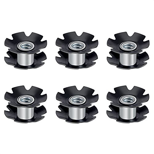 Bike Headset Star Nut - 6 Pack, Steel, 1-1/8" Diameter