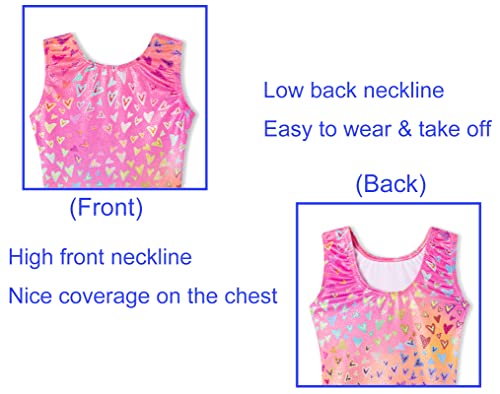 Sparkly Gymnastics Leotard for Girls - Sleeveless Biketard, Size 1-10Y