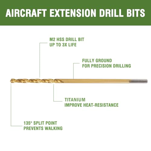 3/32" x 12" Extra Long Titanium Drill Bits - 2 Pack