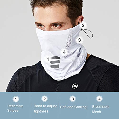 UV Protection Adjustable Cooling Neck Gaiter - White