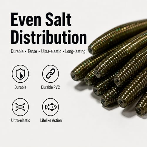5-Inch Salt Infused Soft Plastic Bass Fishing Lures - Green