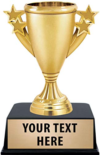 Custom Engraved Gold Cup Trophy - 5 1/4" Starburst Design
