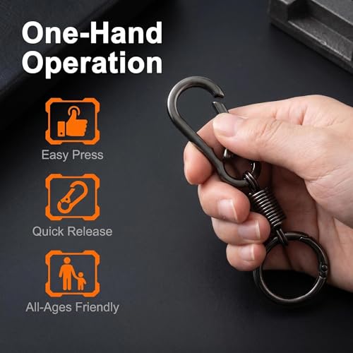 Anti-Theft Zipper Clips - 6 Pcs Locking Carabiners, Silvery