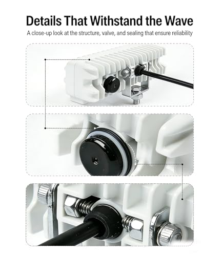 EXZEIT Waterproof White LED Boat Flood Lights 2 Pack 72W Deck Dock Marine Lighting 6.3 Inch 12/24V