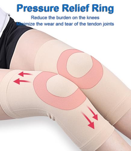 SUJAYU Black Large Knee Compression Sleeves for Pain Relief & Support
