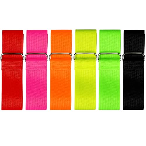 3 Legged Race Bands - 6 Pack Colorful Elastic Tie Ropes