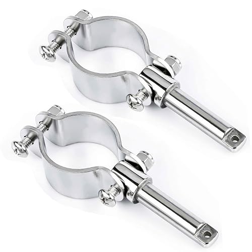 316 Stainless Steel Clamp-on Oarlocks - Adjustable Fixture, 2 Pack