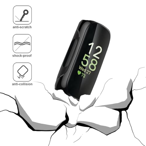 TPU Case for Fitbit Inspire 3 with Screen Protector - Clear (4 Pack)