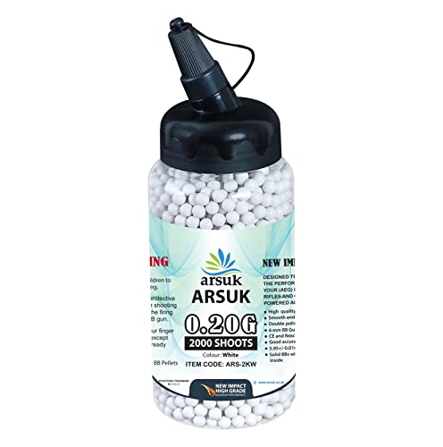 6mm Airsoft BBs - 0.20g Seamless Plastic Pellets for Target Practice - 2K Bottle