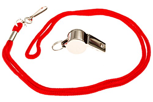 Super Loud Metal Whistle for Coaches and Referees - Red