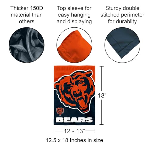Chicago Bears Double Sided Garden Flag - NFL Team Banner for Yard & Patio