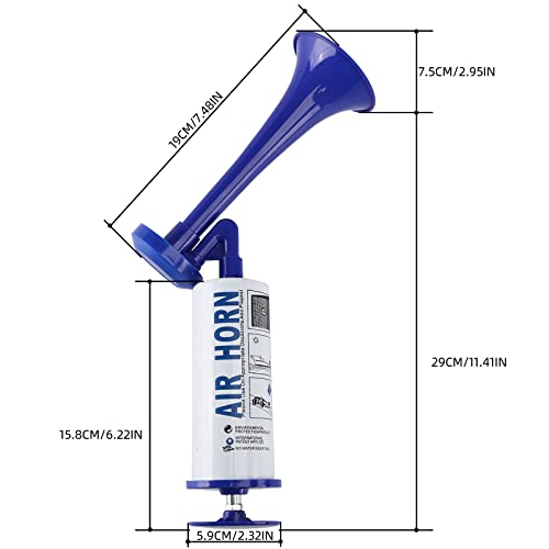 AOLIHAN Blue Handheld Air Horn for Safety, Boat, Camping, Industrial Use