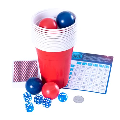 Party Game Starter Kit – 30 Adult Party Games with Cups, Dice & Cards