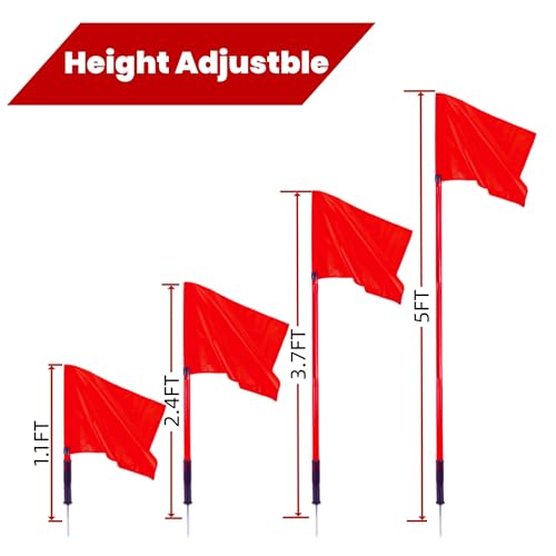 5FT Soccer Corner Flags Set of 4 - Spring Loaded with Bag