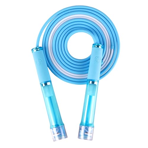 Kids Jump Rope - 9.2ft Adjustable, Dual Bearings, Non-Slip Grip - Blue