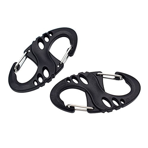 12 Pack S-Shaped & 8-Shaped Snap Keychain Clips for Outdoors
